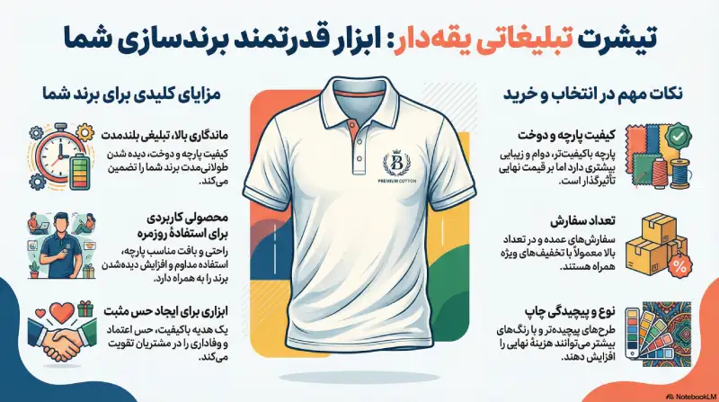 تیشرت یقه دار پنبه تبلیغاتی